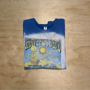 Grateful Dead Chicago Soldier Field Blue Bleached Crewneck Sweatshirt L
